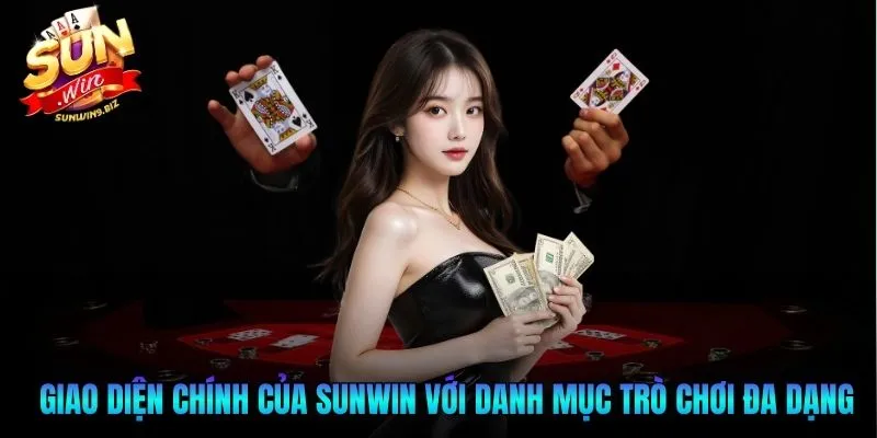 Giao diện chính của SUNWIN với danh mục trò chơi đa dạng